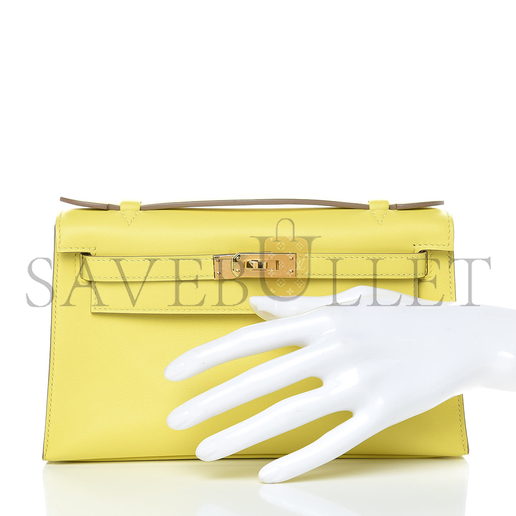 HERMÈS MASTER SWIFT KELLY POCHETTE CLUTCH YELLOW (22*14*7cm) 